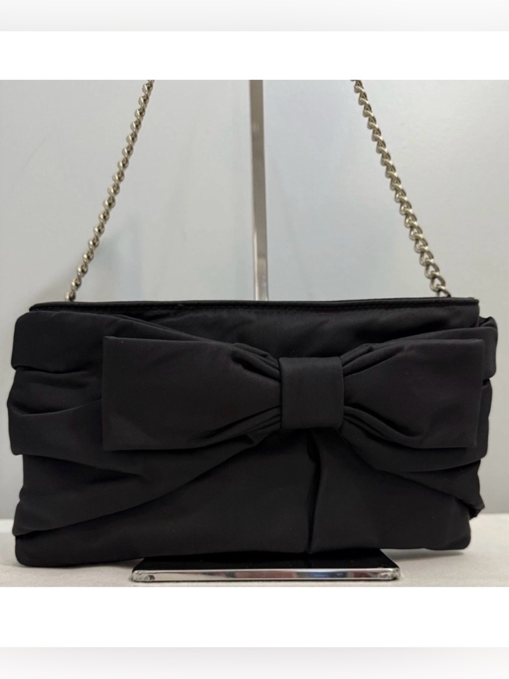 Kate Spade Have Courage Shoulder Bag Black Nylon Bow PXRU2267